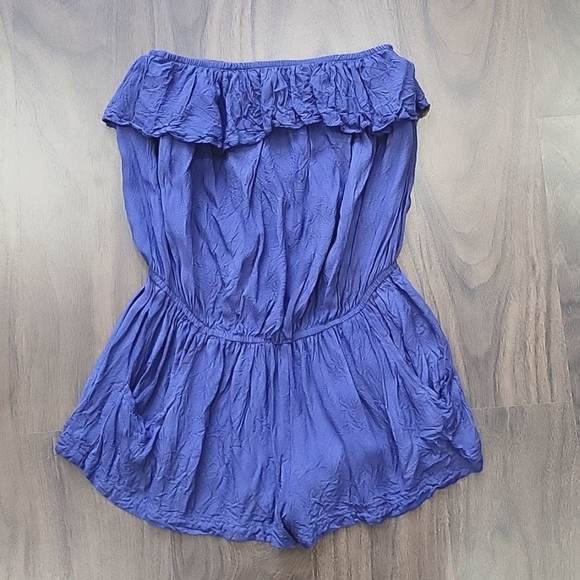 Blue Romper with Pockets - Picture 1 of 3